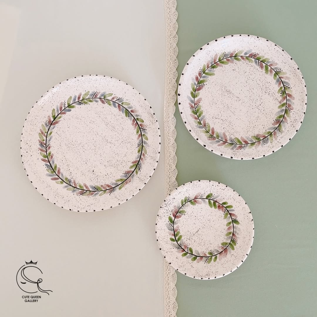 ست بشقاب سرامیکی طرح برگ